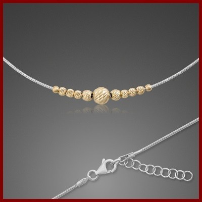 Colar / Fio de prata 925 com contas