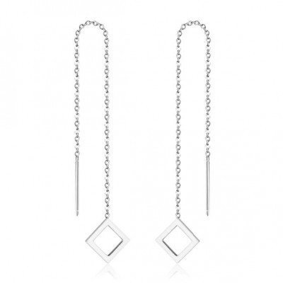 Brincos compridos de aço inoxidável