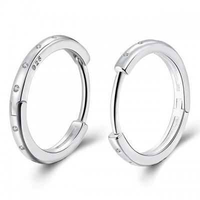 Argolas / Brincos de prata 925 com pedras zircão (quantidade ínfima)