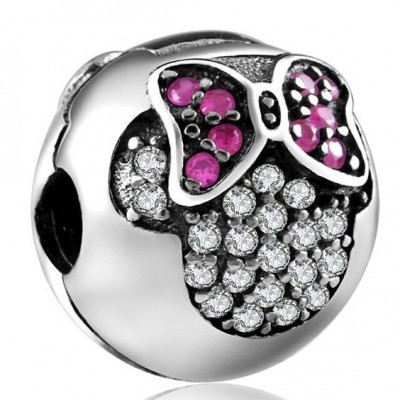 Conta de prata 925 compatível com pandora (Minnie) - Clip