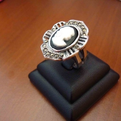 Anel de prata 925 camafeus