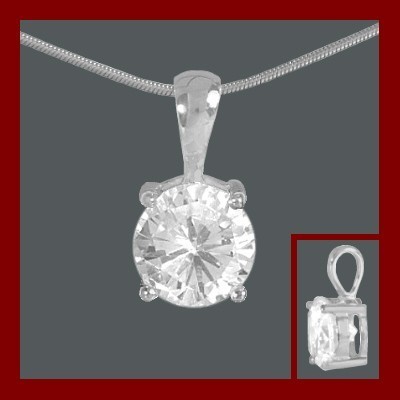 Pendente / Pingente de prata 925 com pedra Zircônia cúbica