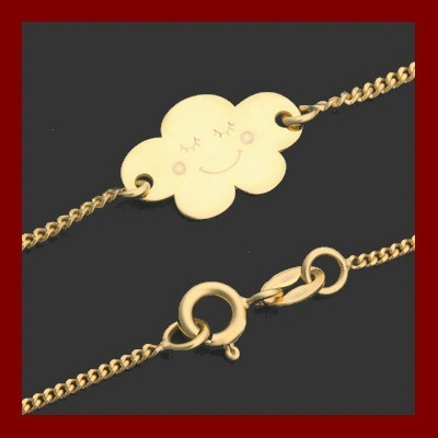 Pulseira de prata 925 com chapa (criança) banhada a ouro
