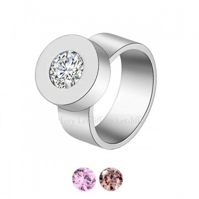 Anel de aço inoxidável compatível com BVLGARI - com logotipo