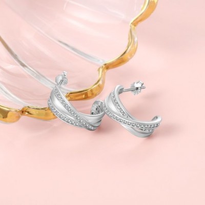 Brincos de prata 925 com pedras zircão