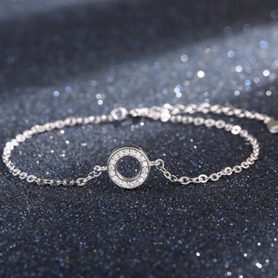 Pulseira de prata 925 com pedras zircão