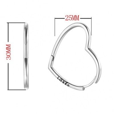 Brincos de prata 925 (coração - Loved)