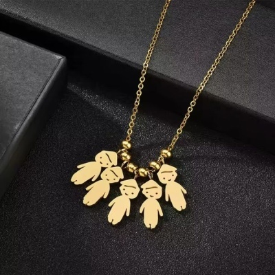 Fio com pingente/pendente de aço inoxidável (meninos/meninas)