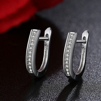 Argolas / Brincos de prata 925 com pedras zircão