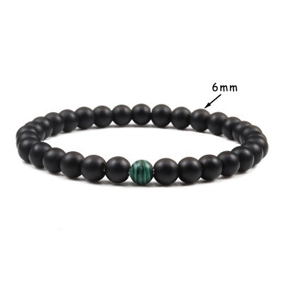 Pulseira de pedra (verde/preto) - 6mm