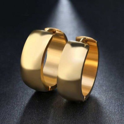 Brincos / argolas de aço inoxidável cor ouro - antialérgico