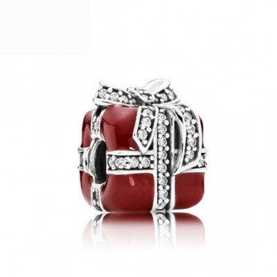 Conta compatível com pandora (surpresa brilhante vermelha)