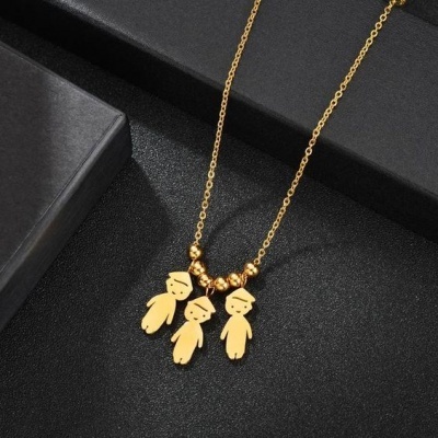 Fio com pingente/pendente de aço inoxidável (meninos/meninas)