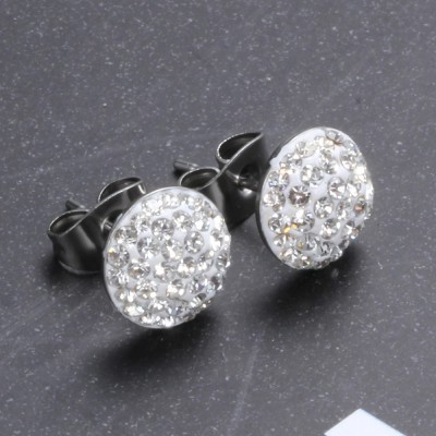 Brincos de aço inoxidável com cristais