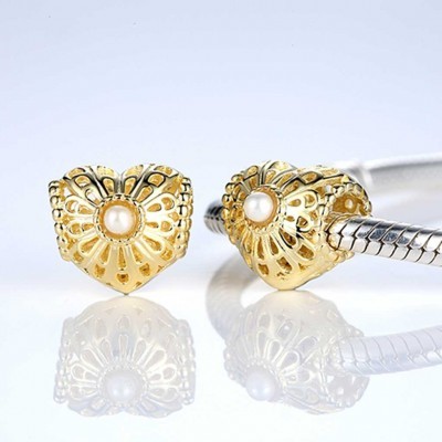 Conta de prata 925 (coração vintage)