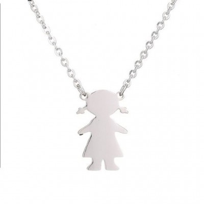Fio com pingente / pendente de aço inoxidável (menina)
