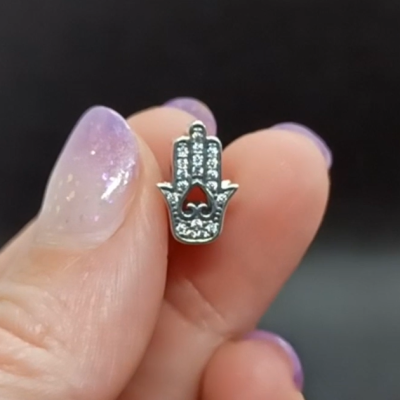Conta de prata 925 (mão de Fátima) - hamsa
