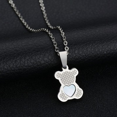 Fio com pingente / pendente de aço inoxidável (urso)