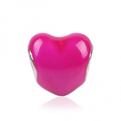 Conta compatível com pandora (coração rosa)