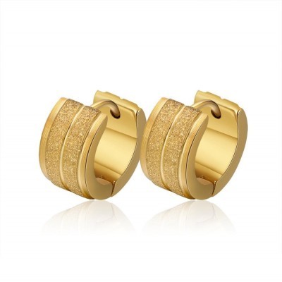 Brincos / argolas de aço inoxidável cor ouro