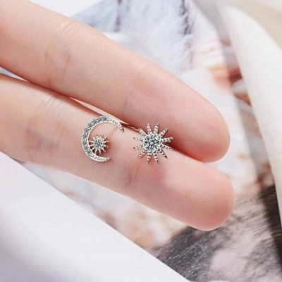 Brincos de prata 925 (sol+lua)