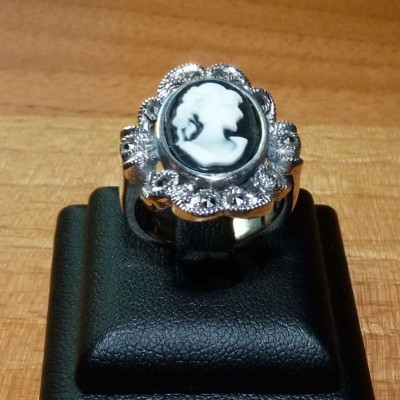 Anel de prata 925 camafeus