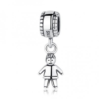 Conta pingente de prata 925 compatível com pandora (menino)