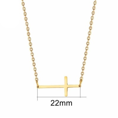 Conjunto pingente / pendente + brincos de aço inoxidável (cruz)