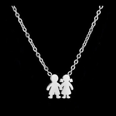 Fio com pingente / pendente de aço inoxidável (menino e menina)