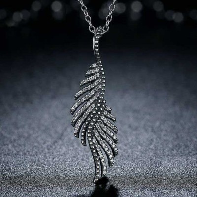 Fio de prata 925 com pendente - Penas majestosas