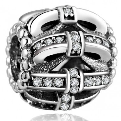 Conta de prata 925 compatível com pandora (laços)