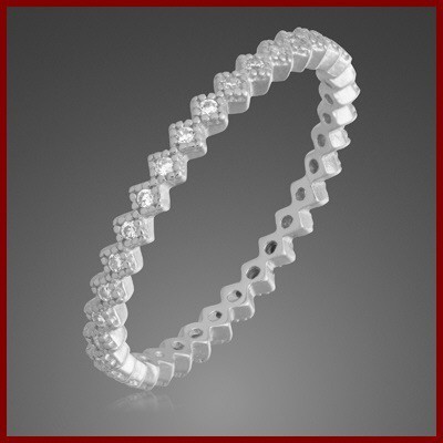 Anel / aliança de prata 925 com pedras zircão