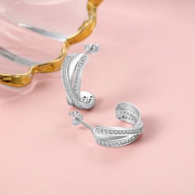 Brincos de prata 925 com pedras zircão