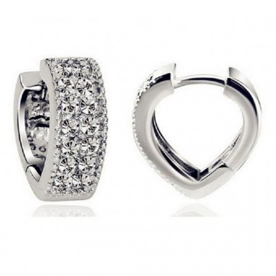 Brincos / argolas banhados a prata com pedras zircão