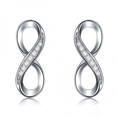 Brincos de prata 925 compatível com pandora (infinito)
