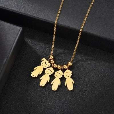 Fio com pingente/pendente de aço inoxidável (meninos/meninas)