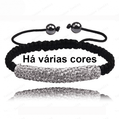 Pulseira de corda com cristais