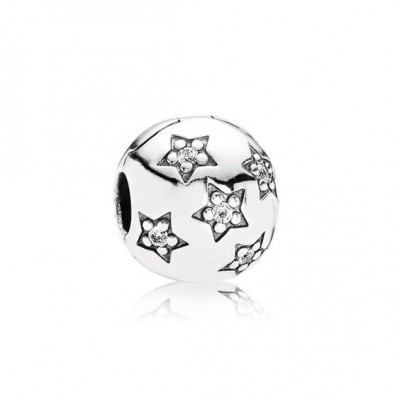 Conta de prata 925 compatível com pandora (estrelas) - clip