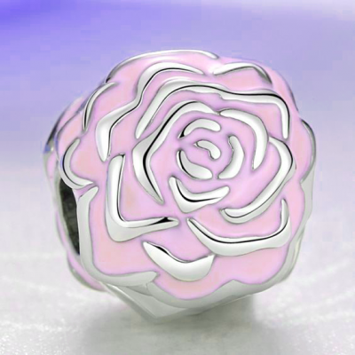 Conta banhada a prata 925 compatível com pandora (rosa garden) - Clip