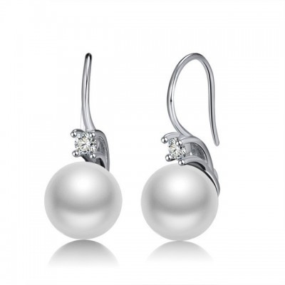 Brincos de prata 925 com pérola e zircão