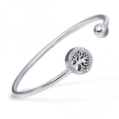 Pulseira de aço inoxidável - Árvore da vida/família