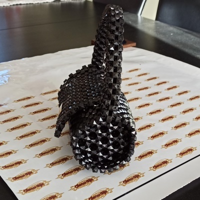 Bolsa de contas feita à mão (preta - Beaded bag)