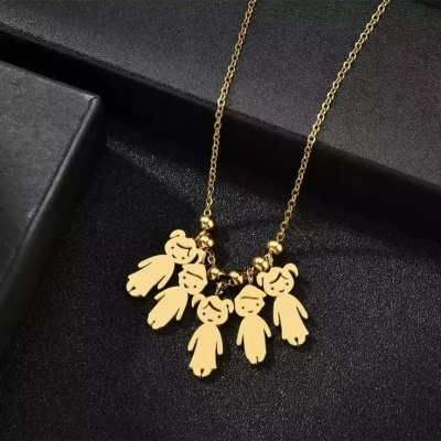 Fio com pingente/pendente de aço inoxidável (meninos/meninas)