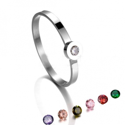 Pulseira de aço inoxidável compatível com BVLGARIA (9 pedras de oferta)