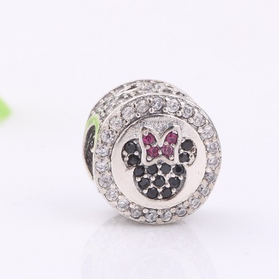 Conta de prata 925 compatível com pandora (Mikey&Minnie)