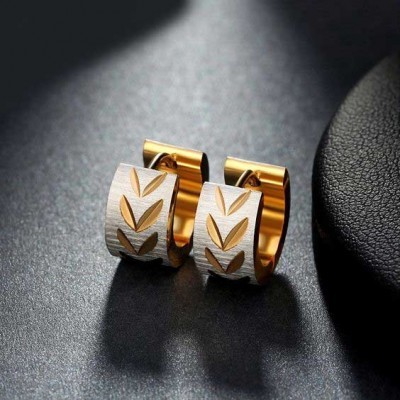 Brincos / argolas de aço inoxidável bicolor