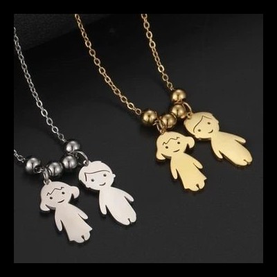 Fio com pingente / pendente de aço inoxidável (meninos /meninas)