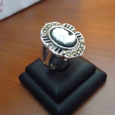 Anel de prata 925 camafeus