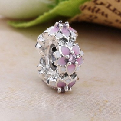 Conta de prata 925 compatível com pandora (magnólia)