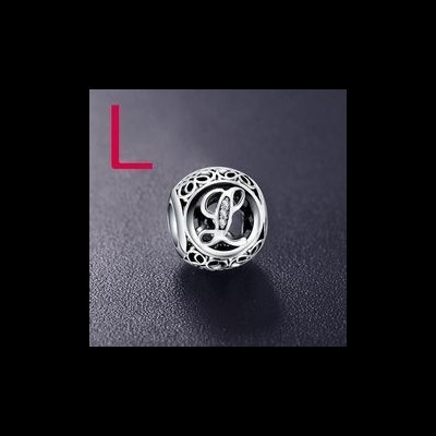 Conta de prata 925 compatível com pandora (letra L)